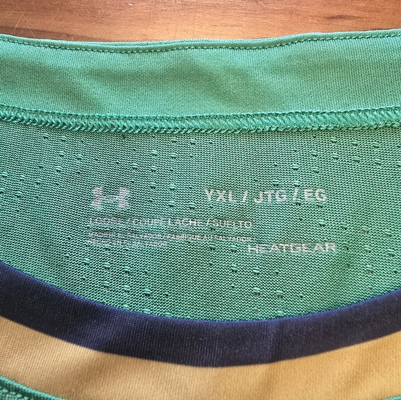 Under Armour Youth XL Irish Jersey #42 Kelly Green Like New Authentic Patch - Picture 4 of 7